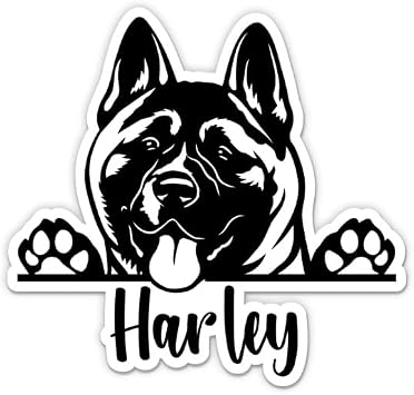 American Akita Sticker - Custom Dog Name Vinyl Decal | Waterproof for Car, Water Bottle, Laptop, Food Bowl