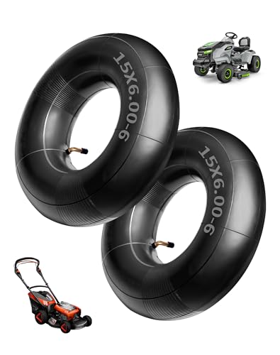 LAOYE 2x Chambre a Air 15x6.00-6 Valve Coudée Tr-87 Chambre à Air 6.00-6 pour Tracteur Tondeuse Autoportée Remorque Brouette