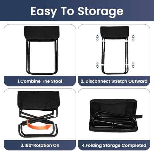 Image of Folding Stool, Mini Outdoor Camping Stool, Portable Small Foldable Lightweight Hunting Seat with Zippered Carrying Bag (Folding Stool)