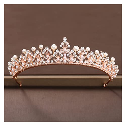 Diadème mariée or rose et strass, cadeau idéal pour future mariée