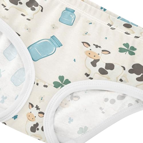 Wusikd Cartoon Cows Girls' Underwear Cotton Girls Briefs Soft Toddler Underwear 2T4