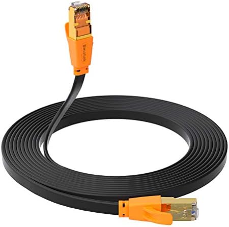 Smolink Cat 8 Ethernet Cable 50 ft, Flat Ethernet Cable Faster Than Cat7/Cat6/Cat 6e/Cat5 High Speed Cable up to 40Gbps 2000Mhz Internet Cable Compatitable for Router Modem Gaming Laptop Xbox