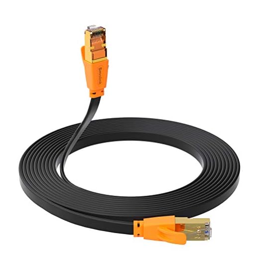 Cat 8 Ethernet Cable 50 ft, Flat Ethernet Cable Faster Than Cat7/Cat6/Cat 6e/Cat5 High Speed Ethernet Cable up to 40Gbps 2000Mhz Internet Cable Compatitable for Router Modem Gaming Laptop Xbox