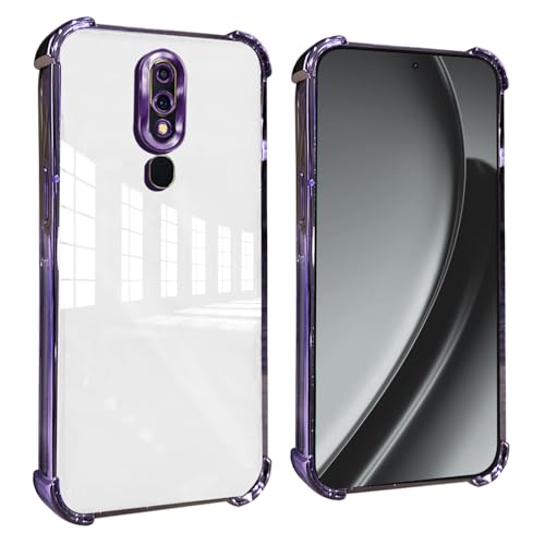 GOGME Funda para OPPO A9 2020 / A5 2020 Esquinas Reforzadas con Protector Cámara Carcasa/TPU Anti - Arañazos Antigolpes Suave Clara Design - Morado