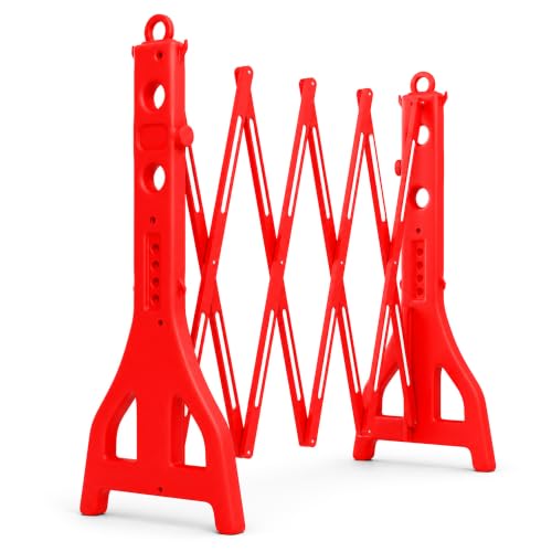Expandable Mobile Barrier for Safety - Red | Plastic Extendable F...