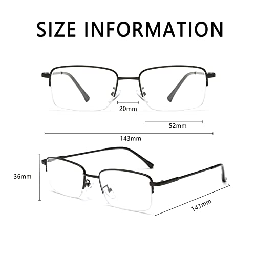 Image of LJCZKA Half Rimless Blue Light Blocking Glasses Women Men Fresh Rectangle Computer Business Glasses