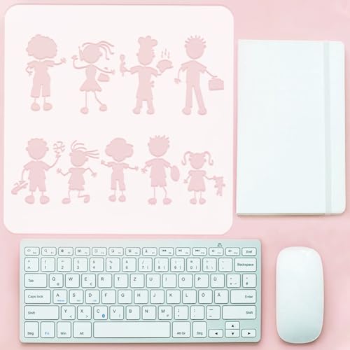 FINGERINSPIRE Cartoon Character Silhouette Stencil 30x30cm Family Member Silhouette Large Stencils Small Figures Drawing Painting Stencils Character Themes Templates for Fabric Floor Furniture Wood - Image 3