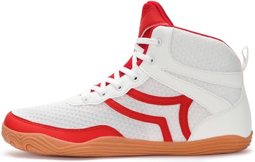 Image of Sisttke Mens Wrestling Shoes Boxing Shoe | Wide Zero Drop Sole, Mid Top,Weightlifting,Powerlifting,Bodybuilding,Fitness,Lightweight,for Competition & Training