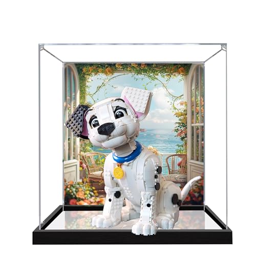 Vitrina acrílica para Lego 43269 101, juego de construcción de perros leales, vitrina transparente, vitrina a prueba de polvo compatible con Lego 43269 (solo vitrina) (fondo 3 mm A)