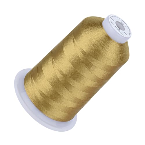 Image of Simthread Embroidery Machine Thread 5000M 40WT Polyester, Khaki 348 | 5000M 40WT polyester thread feeds smoothly for home or commercial embroidery projects.