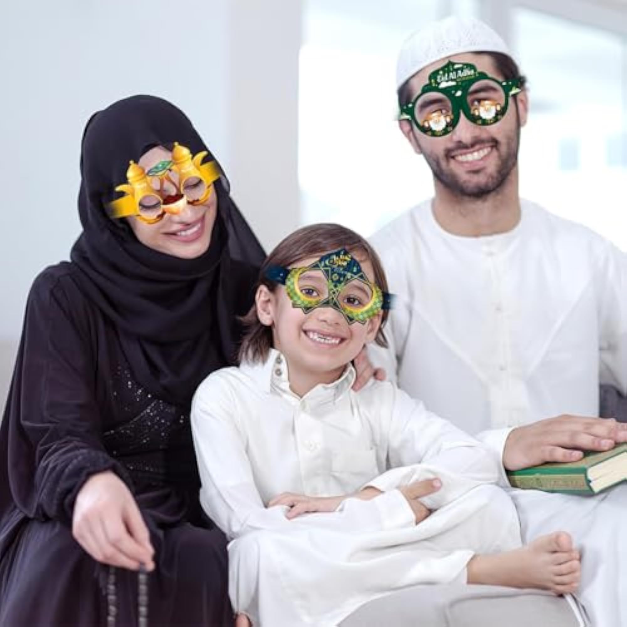 12Pcs Paper Glasses Ramadan Mubarak Decoration for Family Gatherings