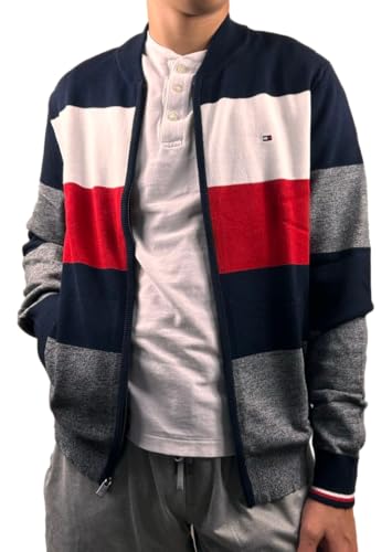 Tommy Hilfiger Cardigan zippé homme veste col baseball pour l'automne