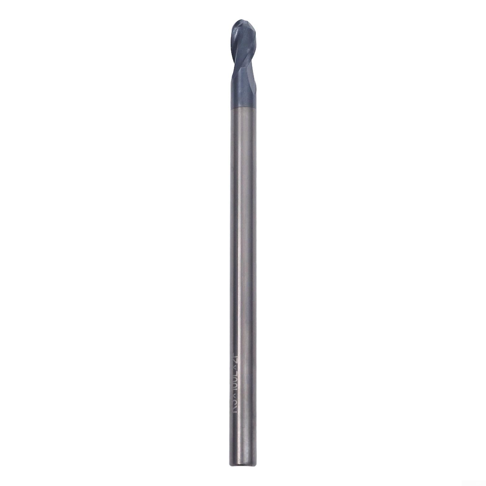 Fraise à bout sphérique en carbure de tungstène à 2 cannelures, rayon de 3 mm, tige extra longue de 100 mm, longueur totale pour fraises CNC HRC50, convient pour les moules en acier ordinaire