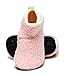 Hayeabi Toddler Kids Lightweight Winter Fuzzy Warm Indoor Outdoor House Slippers Non-Slip Grip Comfy Home Floor Shoes for Boys Girls (Ha20065Pink21)