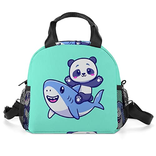 874 Lunchbox Niedlicher Cartoon-Pandahai-Druck Lunchtasche Wasserdicht Bento Box Robust Lunchboxen Für Picknick Frauen Arbeit