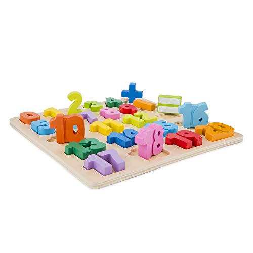 Image of New Classic Toys Number Puzzle Educational Wooden Toys for 2 Year Old Boy and Girl Toddlers Learn How to Count