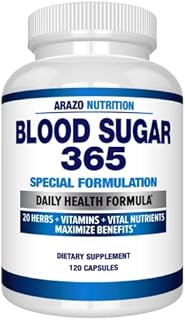 Arazo Nutrition Blood Sugar 365 Supplement - 120 Herbal Pills - 60 Day Supply