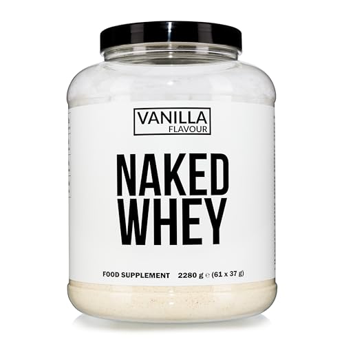 Naked Whey – Proteína de Suero en Polvo, Vainilla, Sin OGM, Sin Soja, Sin Gluten. Ayuda al Crecimiento y Recuperación Muscular – 2280 g