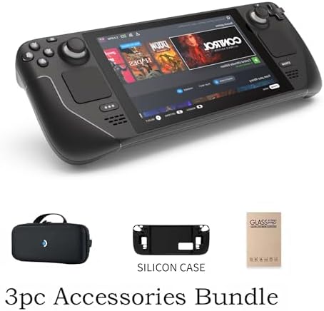Valve Steam Deck 1TB Handheld Gaming Console with Carring case, 1280 x 800 LCD Display, Bundle Silicone Soft Cover Protector & Tempered Glass Film