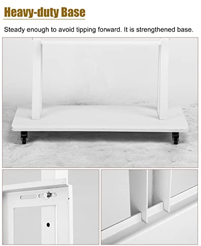 Soporte móvil para TV de 55 a 75 pulgadas, blanco, con ruedas miniatura 2