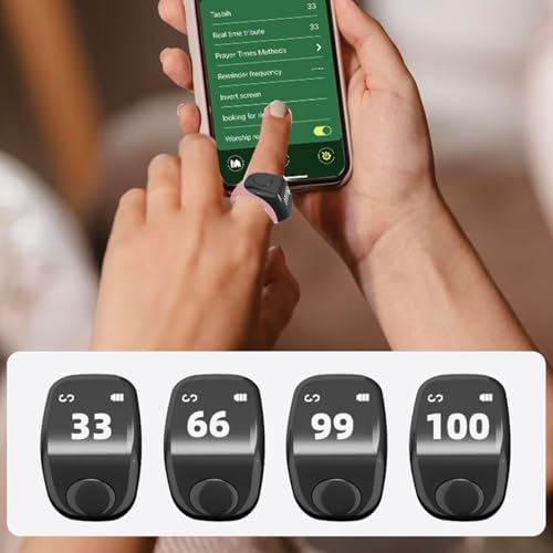 Tasbih Ring intelligent rose en ABS résistant avec alertes vibrations