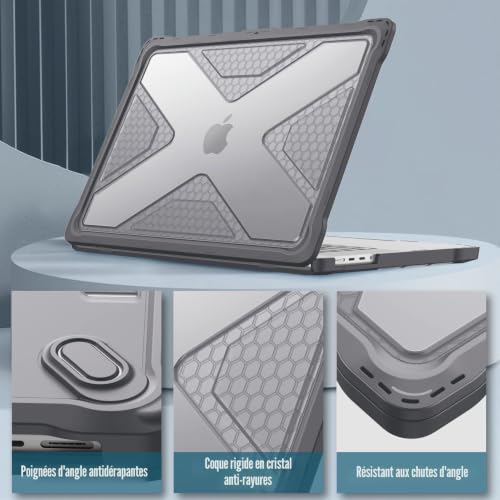Coque MacBook Pro 16 protection renforcée haut de gamme structure rigide grise