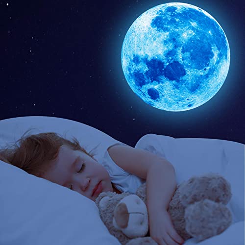 Glow In The Dark Stars For Ceiling,Glow In The Dark Stars And Moon Wall Decals, 1088 Pcs Ceiling Stars Glow In The Dark Kids Wall Decors, Perfect For Kids Nursery Bedroom Living Room (Blue) #TOP6