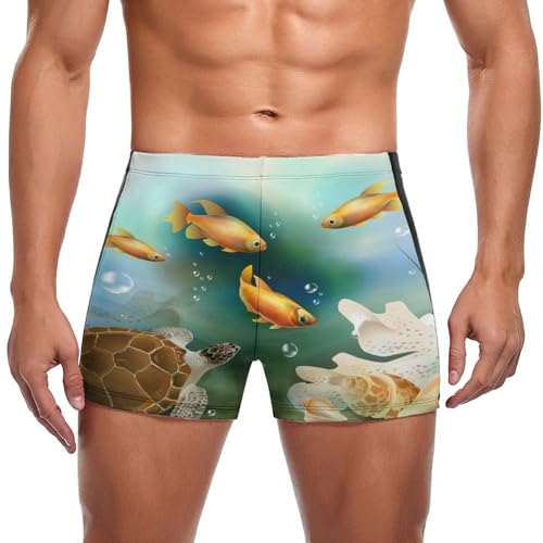 Short de bain homme au motif tortue et poisson rouge pour raviver vos étés
