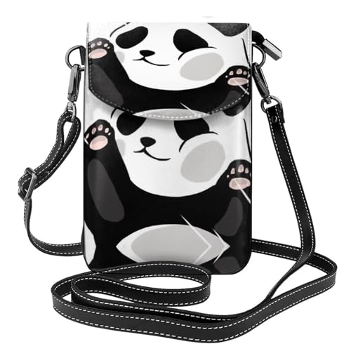 Sac pour téléphone portable panda en cuir noir : fini les poches déformées