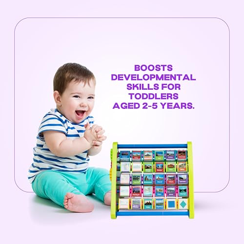 Image of FLYI Activity Cubes 8-in-1 Activity Triangle for Kids | Learn States & Capitals with Image, Abacus, Writing & Drawing Board, Spin Gear, Learn Clock, STEM Educational Toy for Toddlers, Best Return Gift
