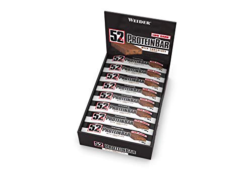 Preisvergleich Produktbild Weider 52% Protein Bar Eiweißriegel, Schokolade, 24 Stück á 50 g - ideal für Fitness & Bodybuilding