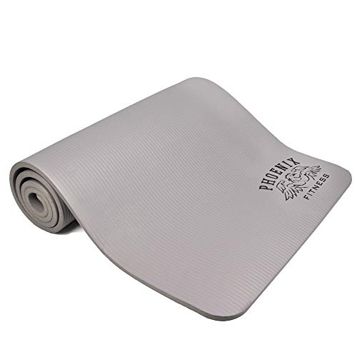 Phoenix Fitness Mat Alfombrilla NBR, Unisex Adulto, Gris, 180 x 60 x 1.2cm