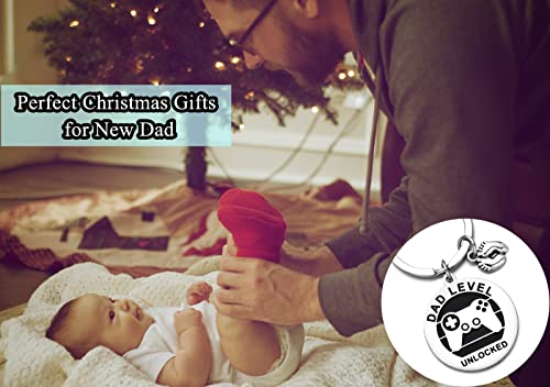 First Time Dad Uncle Gifts Fathers Day Keychain for New Dad Uncle, Daddy to be Dad Uncle Level Unlocked Keychain - Image 3