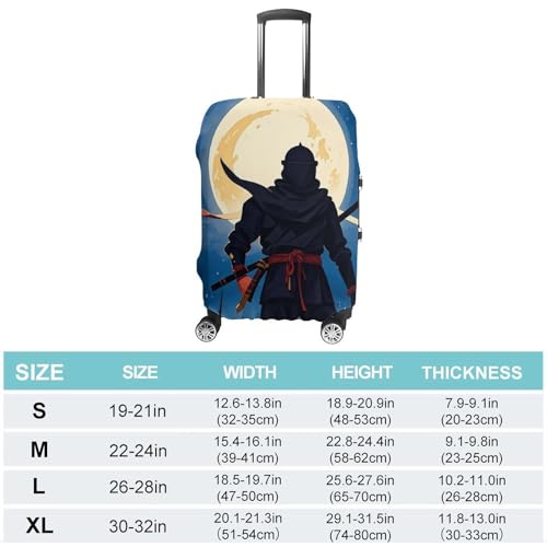 Carry on Luggage Cover Moonlight Watercolor Style Ninja Suitcase Covers for Luggages Tsa Approved Travel Luggage Sleeve Protector Elastic Suitcase Protector Anti-Scratch Washable Fits 19-30 Inch Case2