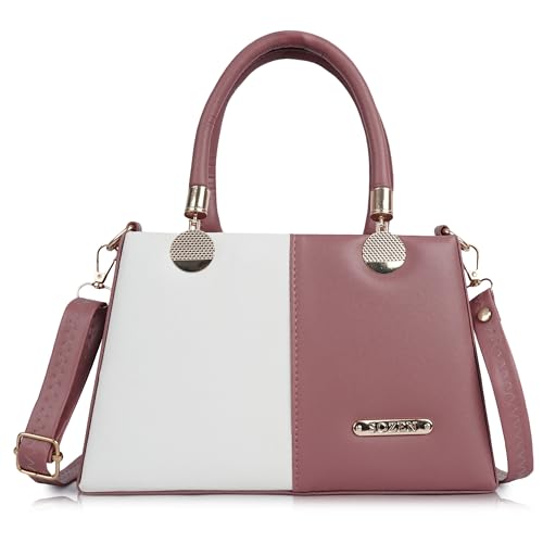 Image of Gold Rose Women's Elegant Color Block Handbag - Stylish Top Handle Purse for Office, Party & Daily Use | Premium Structured Ladies Hand Bag