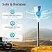 RocoReny 100W Wind Turbine, 12V Vertical Axis Wind Driven Generator with 2 Blades and Permanent Magnet Generator for Boats, Terrace, Marine, Motor Home, Chalet (100W,Blue)