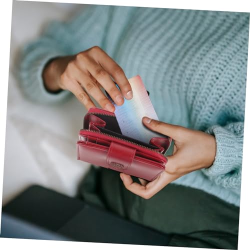 FRCOLOR Compact Ladies Wallet Small Decorative Purse for Women Durable Oil Wax Coin and Card Holder for Travel Stylish Hard Shell Design4