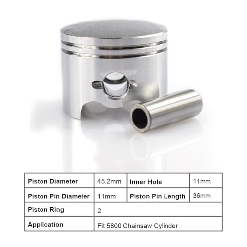 Kit piston 45.2mm 5800 pour tronçonneuse chinoise type Zenoah
