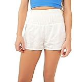 FP Movement Women's The Way Home Shorts White LG (Women's 12) One Size