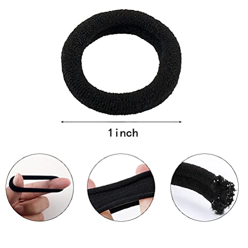 Image of Diversa Small Hair Elastics Kids Hair Bands Baby Girl Hair Rubber Bands Tiny Ponytail Holders Soft Mini Ties (Black, Pack of 100 Pcs)