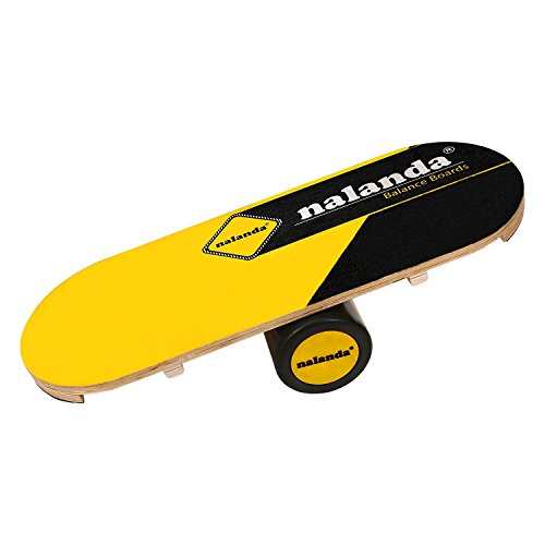 NALANDA Balance Board, Durable Rubber Roller, 33‘’ x 12.2" Length Wooden Balance Trainer