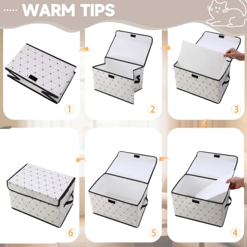 Image of Fabric Storage Bins with Lids,Under Bed Storage Containers 3Pack | Stackable Clothes Storage Bins with Lids,Closet Organizers Box for Home and Office,Blanket Clothes Organizers
