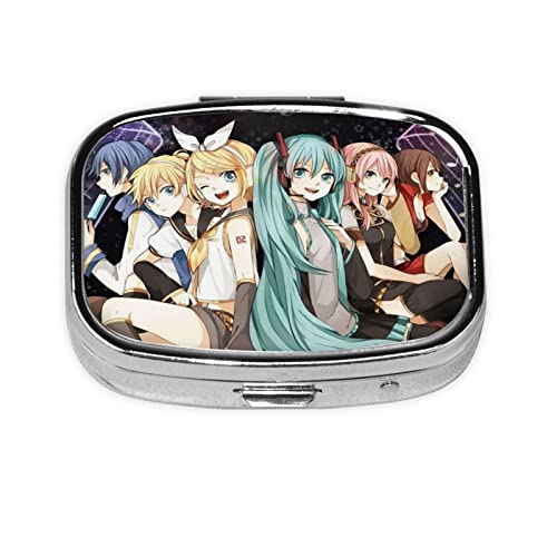 初音 ミク ピルケース 薬ケース 2段分割 長方形 ケース 薬入れ 錠剤ケース 習慣薬箱 サプリメントケース サプリケース 軽量 耐久性 飲み忘れ防止 携帯型 コンパクト