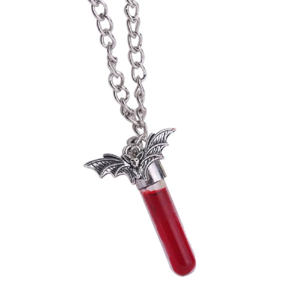 Pingyongchang Terrors Red Blood Bottles Necklaces Halloween Spiders Choker Vampire Bats Necklace