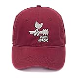 FANNOO Baseball Cap-Woodstock Music Festival Flock Printing Washed Cotton Adjustable Twill Low Profi