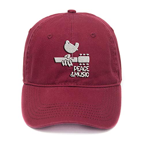 Fannoo Baseball Cap-Woodstock Music Festival Flock Printing Washed Cotton Adjustable Twill Low Profile Plain Unisex Hats #TOP10