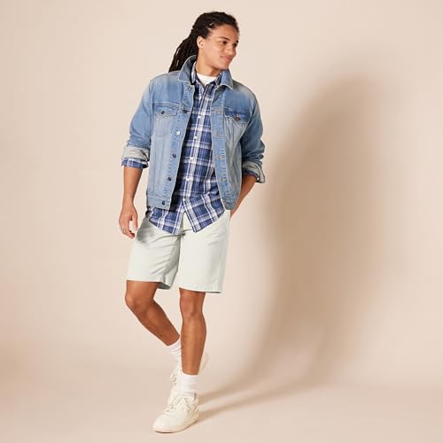 Image of Amazon Essentials Men's Classic-Fit 9 inch Cotton Twill Chino Shorts with Button-Through Pockets