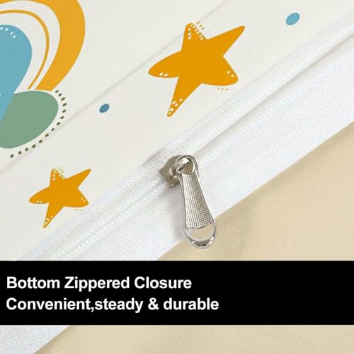 Funda nórdica de arcoíris infantil en microfibra con nubes y estrellas 7