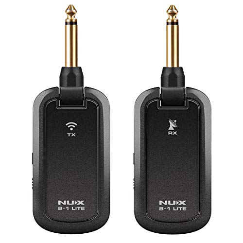 NUX B-1 Lite Guitar Wireless System 2.4GHz,Less than 5ms Latency,Anti WiFi Interference,Rechargeable Wireless Guitar Transmitter Receiver
