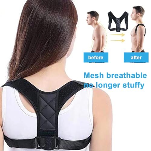 Posture Corrector for Men and Women, Comfortable Upper and Back Brace, Upper Back Support for Back Pain, Neck Posture Corrector Clavicle Aid Spine Align, for Back, Shoulder and Neck, Black - Image 5